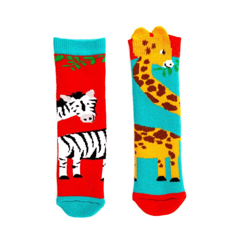 Squelch Wellies Giraffe and Zebra Sock