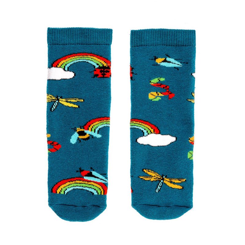 Squelch Wellies Rainbow Bugs Sock