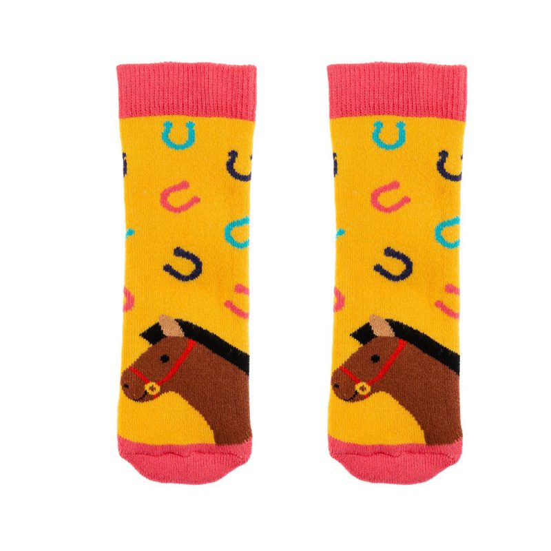 Squelch Wellies Orange Horse Sock