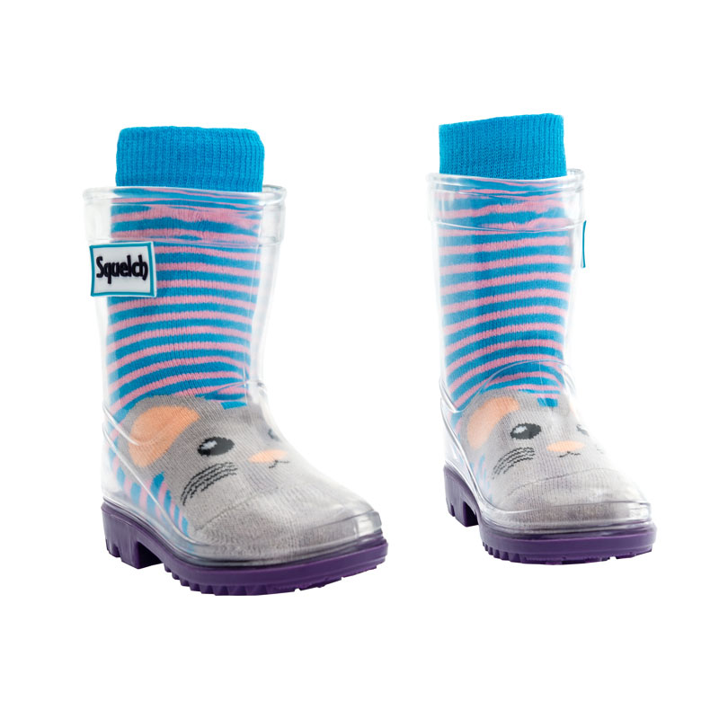 KIDS BOYS GIRLS INFANTS WATERPROOF RAIN WELLIES MCKER WELLINGTONS SPLASH BOOTS E